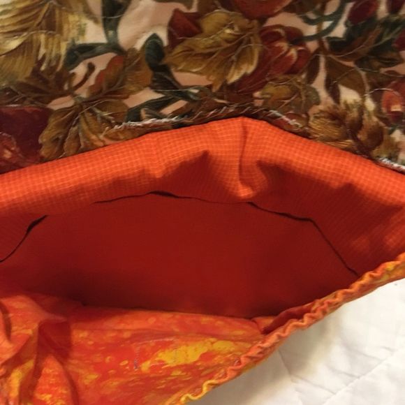 Purse-Crossbody Purse Womens Teens Handmade Orange Autumn Leaves Long St… - Picture 4 of 8